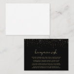 Tarjeta De Recepción Dorado Confetti Fancy Script Honeymoon Wish<br><div class="desc">Esta elegante tarjeta dorada de confeti de guion para la luna de miel es perfecta para un boda rústico. El diseño es sencillo y elegante,  con un brillante confeti dorado y una tipografía de escritura elegante.</div>