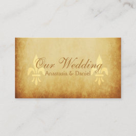 Tarjeta De Recepción Dorado de lujo estilo francés fleurs de lis insert