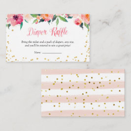 Tarjeta De Recepción Dorado Floral Abril Ducha Diaper Raffle