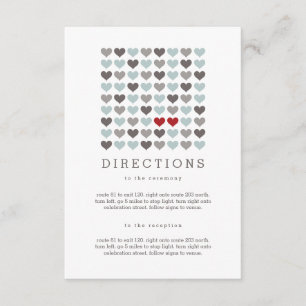 Tarjeta De Recepción Dos corazones de dirección Boda moderna Insertar t