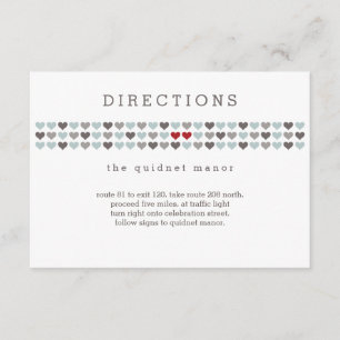 Tarjeta De Recepción Dos corazones de dirección Boda moderna Insertar t