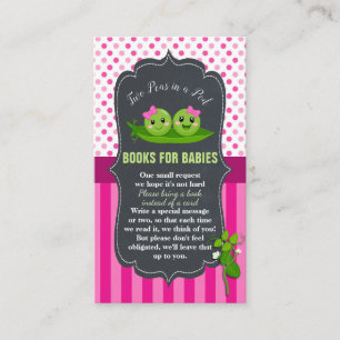 Tarjeta De Recepción Dos Guisantes en una Vaina Libros para el Baby Sho