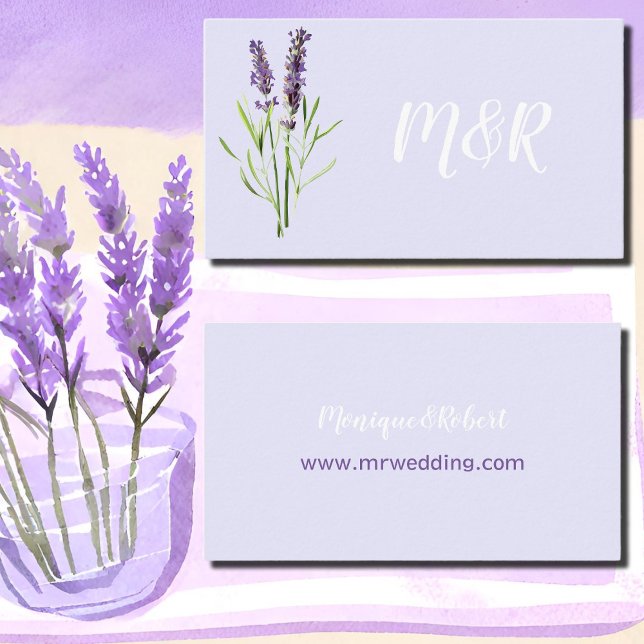Tarjeta De Recepción dos lavanda - sitio web de bodas monogramados (Subido por el creador)