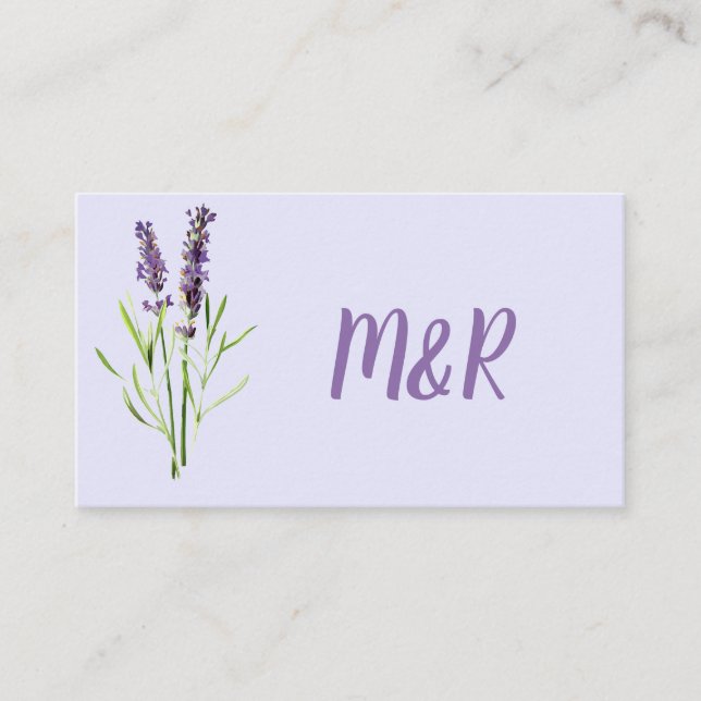 Tarjeta De Recepción dos lavenders - sitio web de boda QR (Anverso)