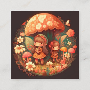 Tarjeta De Recepción Dos lindas niñas elefantes