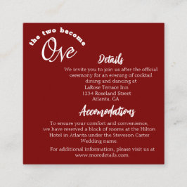 Tarjeta De Recepción Dos se convierten en una borgoña