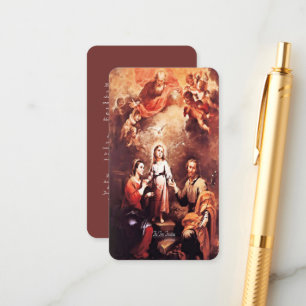 Tarjeta De Recepción Dos trinidades con oración