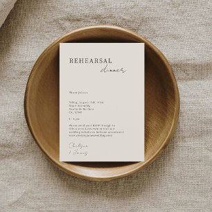 Tarjeta De Recepción Dove Gray Ensayo de Boda Minimalista de moda