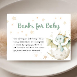 Tarjeta De Recepción Dragon Baby Shower Cute Libros Verdes Para Bebés