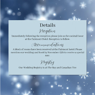 Tarjeta De Recepción Dragón de invierno blanco Snowflakes Blue