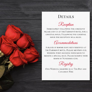 Tarjeta De Recepción Dragón negro Roses rojos Fantasía Boda