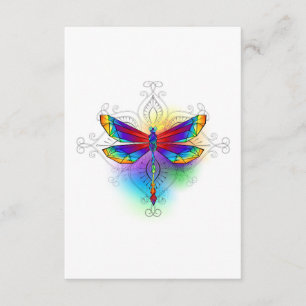 Tarjeta De Recepción Dragón poligonal arcoiris