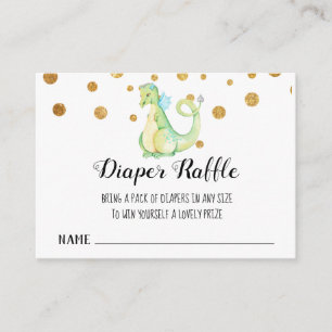 Tarjeta De Recepción *~* Dragón verde lindo - Baby Shower Diaper Raffle