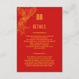 Tarjeta De Recepción Dragón y Boda Fénix | Detalles del invitado de Pho