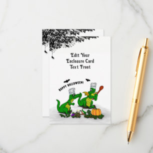 Tarjeta De Recepción Dragones - ¡Feliz Halloween! Hoy cocinaré