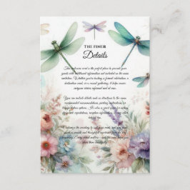 Tarjeta De Recepción Dragonflies and Pastel Florals Enclosure Card