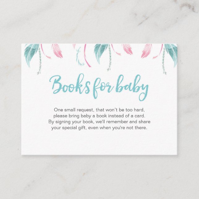 Tarjeta De Recepción Dream Catcher Book Request Baby Shower Insert Card (Anverso)