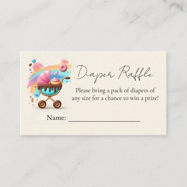 Tarjeta De Recepción Dreams Blue Donuts Y Diapers Baby Shower (Anverso)