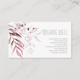 Tarjeta De Recepción Dreamy Foliage Wishing Well V2 Burgundy ID817