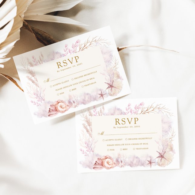 Tarjeta De Recepción Dreamy Ocean Under Sea Beach Wedding RSVP (Subido por el creador)
