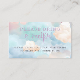 Tarjeta De Recepción Dreamy Pastel Clouds Bridal Shower Recipe Solicitu
