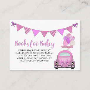 Tarjeta De Recepción Drive By Pink Car Books for Baby Enclosure Card