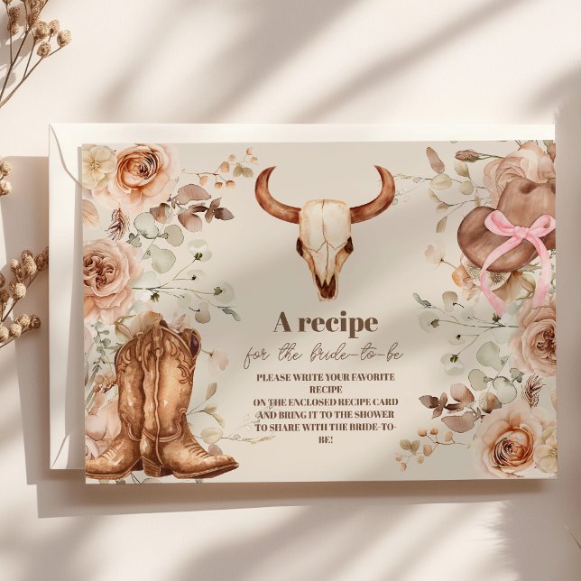 Tarjeta De Recepción Ducha Boho Floral Western Bridal (Subido por el creador)