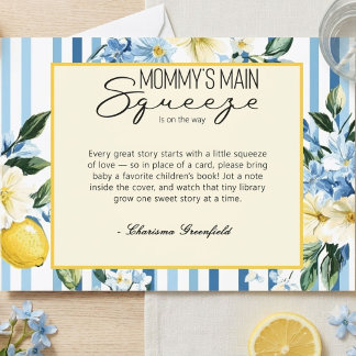 Tarjeta De Recepción Ducha de Baby Shower de Limón Azul de Mamá's Main
