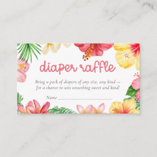 Tarjeta De Recepción Ducha de Bebé Aloha Sorteo de Pañales