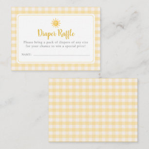 Tarjeta De Recepción Ducha de bebé Amarillo Sol Diaper Raffle