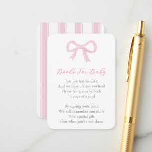 Tarjeta De Recepción Ducha de Bebé Arco Rosa Caprichoso Trae un Libro
