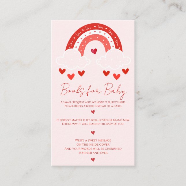 Tarjeta De Recepción Ducha de bebé Arcoíris Rojo (Anverso)