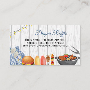 Tarjeta De Recepción Ducha de Bebé BBQ Rifa de Pañales