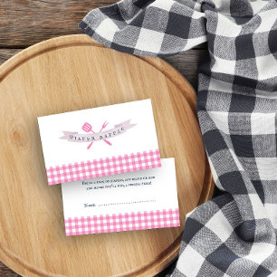 Tarjeta De Recepción Ducha de bebé BBQ Sorteo de pañales Cuadro de Plai