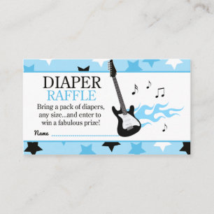 Tarjeta De Recepción Ducha de bebé Blue Rock Star, Rifa de pañales
