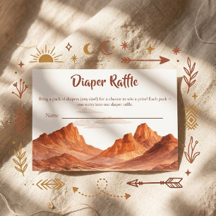 Tarjeta De Recepción Ducha de Bebé Boho Desierto Montaña Sorteo de Paña