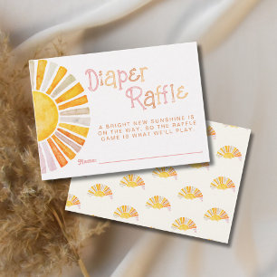 Tarjeta De Recepción Ducha de bebé Boho Sunshine Sorteo de pañales