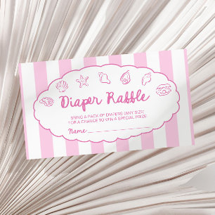 Tarjeta De Recepción Ducha de Bebé Caracoles Rosa Caprichosa Rifa de Pa