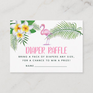 Tarjeta De Recepción Ducha de bebé con acuarela de flamenco rosa, rifa