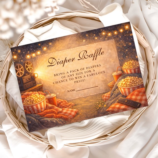 Tarjeta De Recepción Ducha de bebé con rifa de pañales Luces Cámara (Subido por el creador)