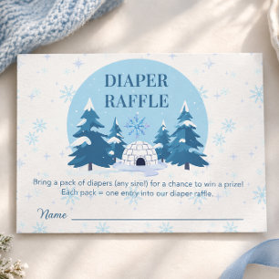 Tarjeta De Recepción Ducha de Bebé Copo de Nieve Sorteo de Pañales