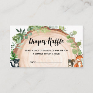 Tarjeta De Recepción Ducha de Bebé de Animales del Bosque Sorteo de Pañ