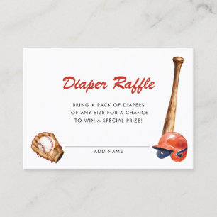 Tarjeta De Recepción Ducha de bebé de béisbol con acuarela Rifra de pañ
