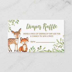 Tarjeta De Recepción Ducha de bebé de bosque verde rifa de pañales