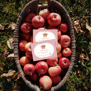 Tarjeta De Recepción Ducha de bebé de cuadros rojos boho manzana rifa d