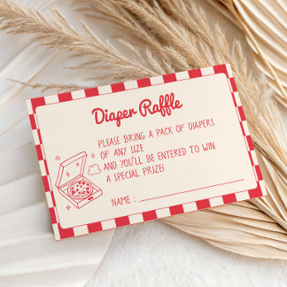 Tarjeta De Recepción Ducha de Bebé de Cuadros Rojos Rifa de Pañales