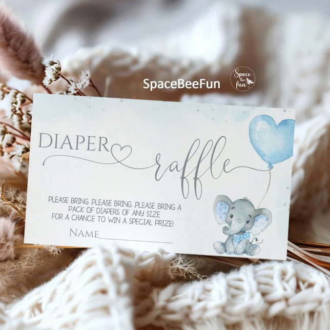 Tarjeta De Recepción Ducha de bebé de Elephant Safari (Elephant safari baby shower enclosure card, safari baby shower book for baby, diaper raffle card saf)