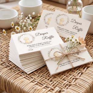 Tarjeta De Recepción Ducha de bebé de flor silvestre dorada, Rifa de pa