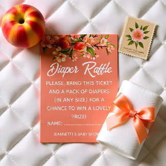 Tarjeta De Recepción Ducha de Bebé de Fruta de Melocotón Dulce