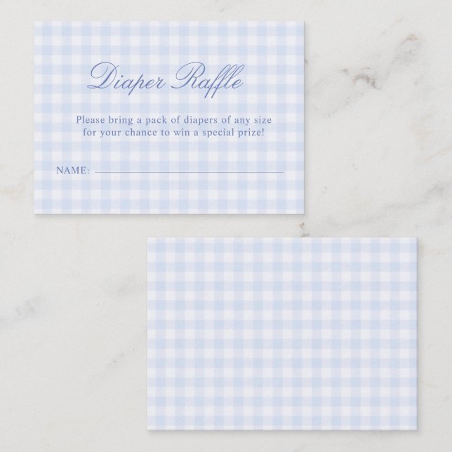 Tarjeta De Recepción Ducha de bebé de gingham azul (Anverso / Reverso)